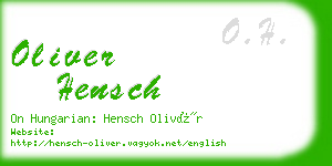 oliver hensch business card